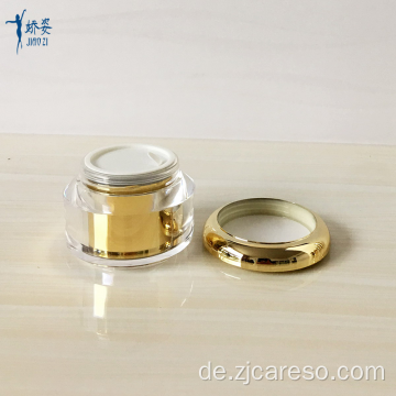 Goldene runde Acryl-Kapselgläser mit UV-Deckel